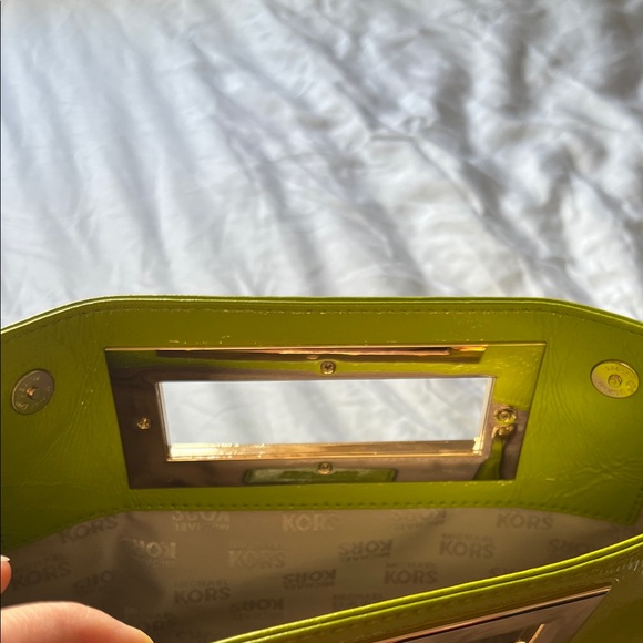 Michael Kors Chartreuse Clutch with Gold Accents - Picture 16 of 17